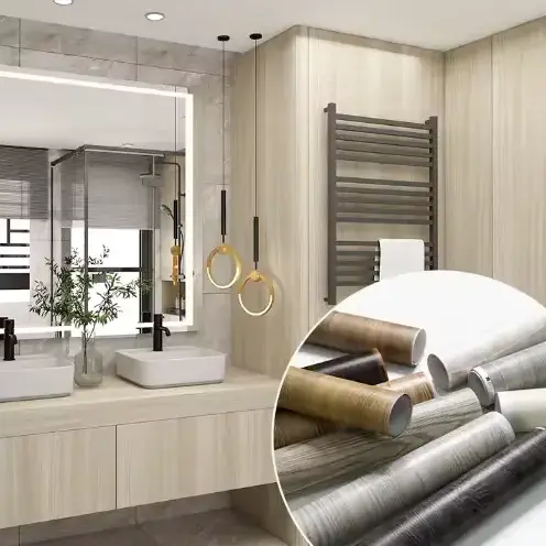 Film de texture à grains en bois amovible en PVC